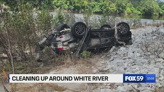 People find more than just logs in White River debris