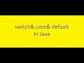 Java Basics Course 14 case default ENGLISH