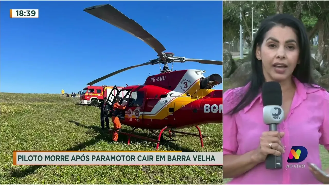 Piloto morre após queda de paramotor em Barra Velha