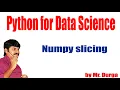 Python for Data Science NumPy Numpy slicing by Durga Sir