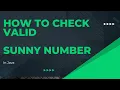 How to check valid Sunny Number in Java Coding Skills