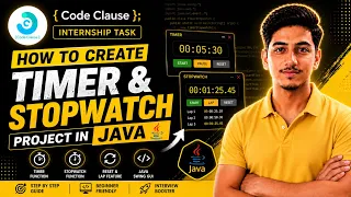 Timer and Stopwatch Code - Clause internship Task 1 Java Development with source code