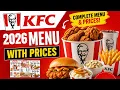 KFC Menu with Prices 2026 Full Updated KFC Menu Deals