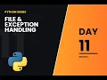 Learn Python Exception Handling File Handling in 1 Day 11 Python Course for Beginners