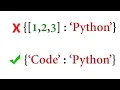 Python Which Objects Can Be Set as Dictionary Keys