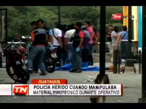 Policía herido cuando manipulaba material pirotécnico durante operativo