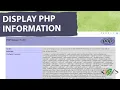 How to display PHP information using phpinfo function