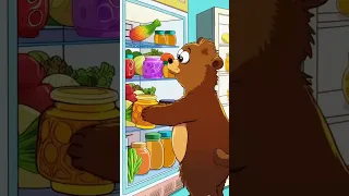 الدب بدا الريجيم ولكن العسل لعب بيه Shorts دب فكاهة ذكاء اصطناعي AI حيوانات 