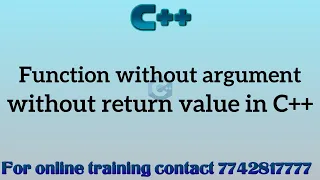 user defined functions in cpp Function without argument without return value