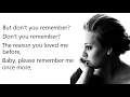 Adele - Dont You Remember Lyrics