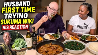 Dutch Husband Tries Fresh Kales Ugali For The First Time in Switzerland at My Kenyan Sister House