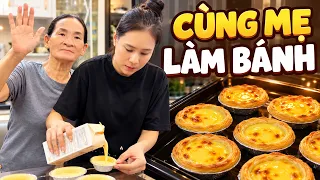 Cùng Mẹ Tính làm món bánh trứng tại nhà. 