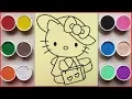 Download Lagu TÔ MÀU TRANH CÁT HELLO KITTY ĐI MUA SẮM - Colored sand painting Kitty shopping (Chim Xinh)