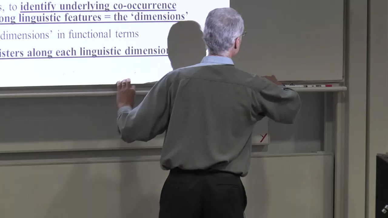 Doug Biber: Multidimensional Factor Analysis lecture at UCREL Summer School 2015