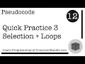 Pseudocode Quick Practice 3 Selection Loops