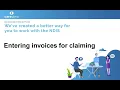 Entering invoices for claiming