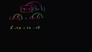 Multiplying binomials with distributive property