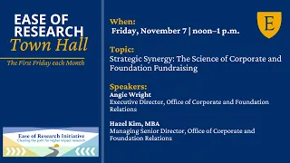 Ease Of Research Townhall November 7 2025 