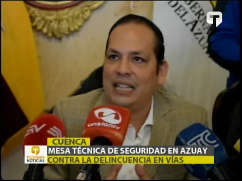 Mesa Técnica de seguridad en Azuay contra la delincuencia en vías