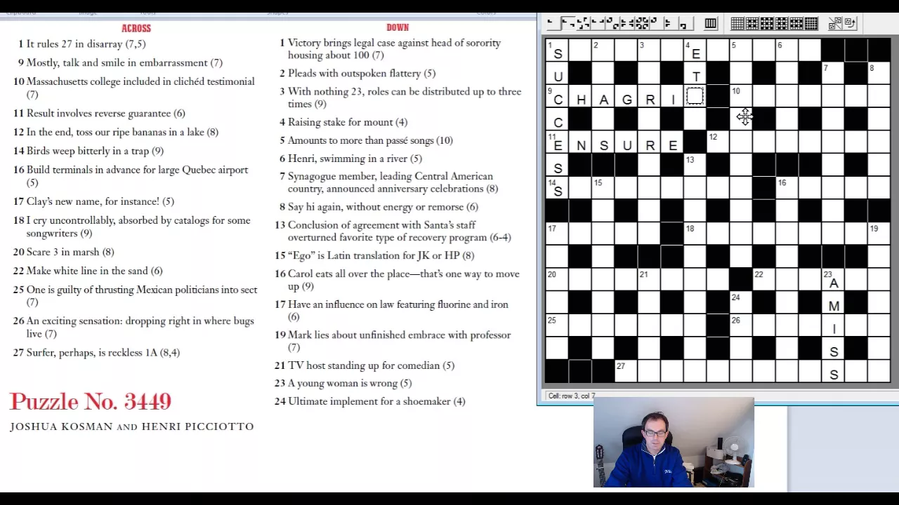 Solving The Nation's cryptic crossword:  25 Nov 2017