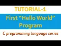 C Programming Tutorial-1 Hello World in C programming First C program