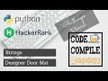 Python Designer Door Mat Hackerrank Solution