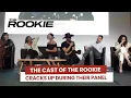 The Rookie the cast cracks up during their panel at the Saving Lives Convention in Paris