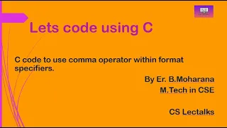 C code to use comma operator within format specifiers