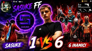 Sasuke FF 1 vs 6 Insane 🔥