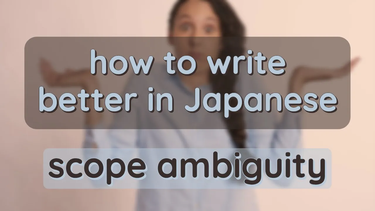Scope ambiguity [How to write better in Japanese 1.1]