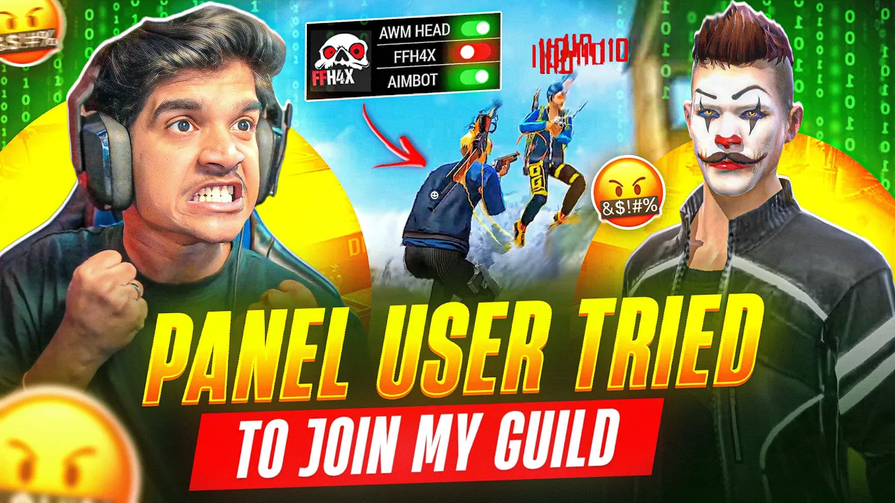 PANEL USER 🤬 ( HAKKER ) TRIED TO JOIN MY GUILD😱 | 1 VS 4🔥| FREE FIRE IN TELUGU #dfg #freefire