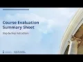 Course Evaluation Summary Sheet Step-by-step Instructions