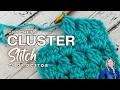 CROCHET CLUSTER STITCH Slow Close up Tutorial DC3Tog Hope Corner Farm Crochet