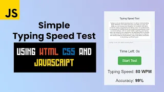 Build a Typing Speed Test App with HTML CSS and JavaScript