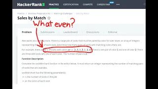 HackerRank Interview Prep Kit Problem 1 Sales by Match Walkthrough