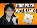 How To Hide Previous Usernames Roblox 2026