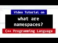 Introduction to C Namespace CPP Programming Tutorial