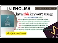 Java-The this Keyword -6 usage of this keywords in java