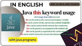 Java-The this Keyword -6 usage of this keywords in java