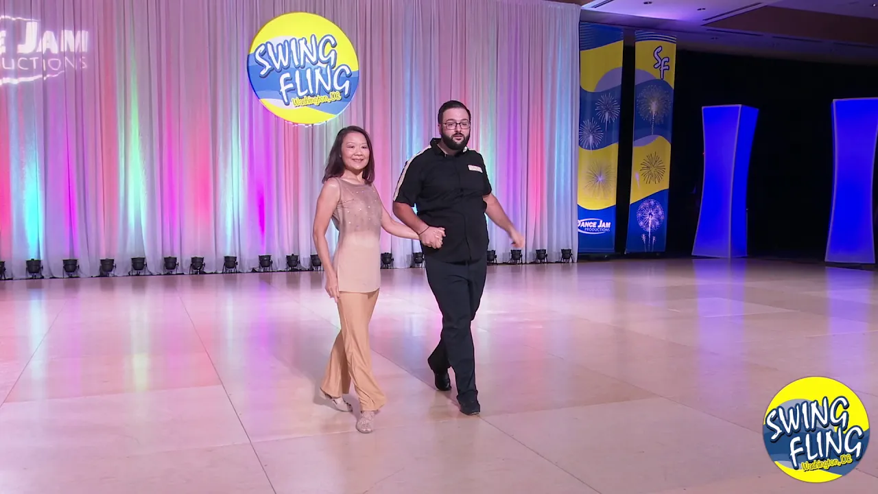 Swing Fling 2019 ProAm Spotlight Follower Mythien Dunlap with Frank Blakemore