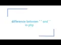 What is difference between single quotes and double quotes in PHP