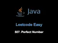 Leetcode 507 Perfect Number Java