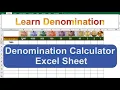 Cash Denomination in MS Excel Denomination Calculation in Urdu