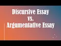 Discursive Essay vs Argumentative Essay