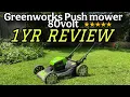 Greenworks pro 80 Volt Lawn Mower 1 year Review