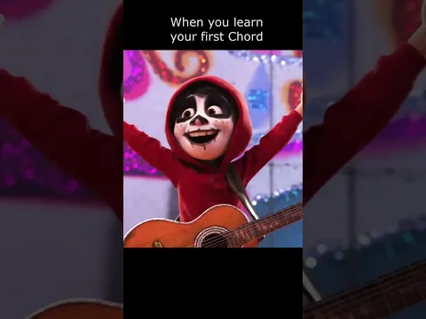 Miguel learns his first chord 😊 #coco #disneycoco #funny