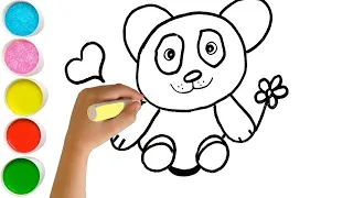 Bolalar Uchun panda rasm chizish Drawing Panda for children сурет салып уйрену   Рисование для дете