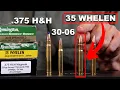 How does the 35 Whelen Compare to the 375 H H and 30-06