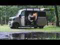Download Lagu The pouring  rainy solo trip camping in my tiny car.