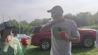 Commodore’s Cup.   Lake Perry.   End of regatta, packing up, cocktails.